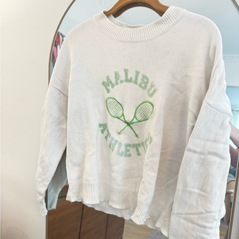SOLD 📌📌 27 Miles Malibu White “Malibu Athletics” Sweater